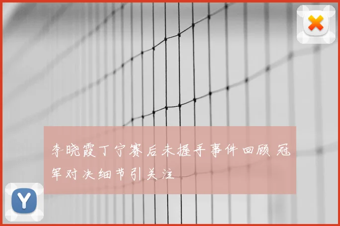 李晓霞丁宁赛后未握手事件回顾 冠军对决细节引关注